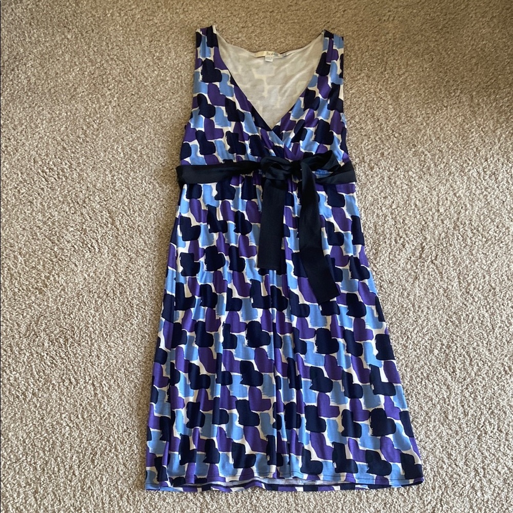 Boden Blue Sleeveless V-Neck Midi Sundress